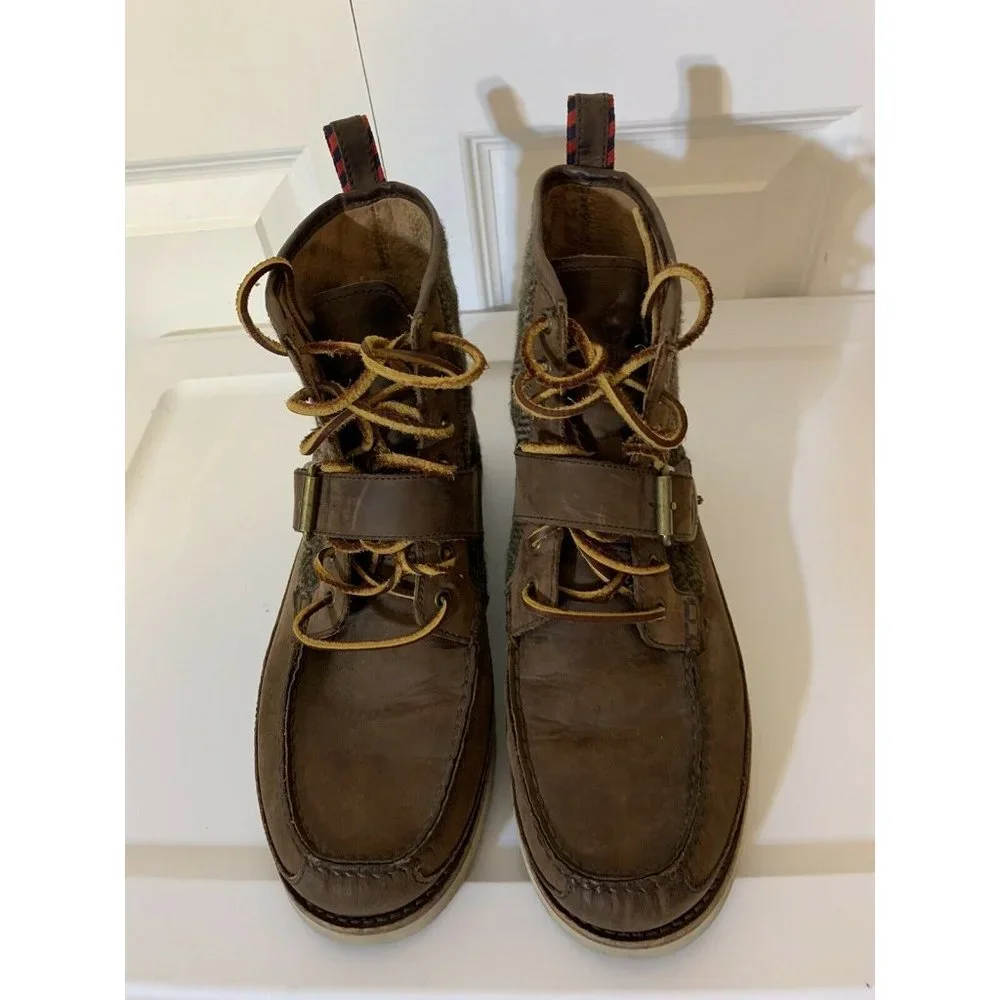 Polo Ralph Lauren Men’s Sz 8.5 D‎ Saddleworth Boots Brown Leather Lace Up